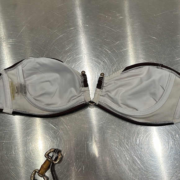 Brown and white striped bikini size small. - Picture 4 of 6